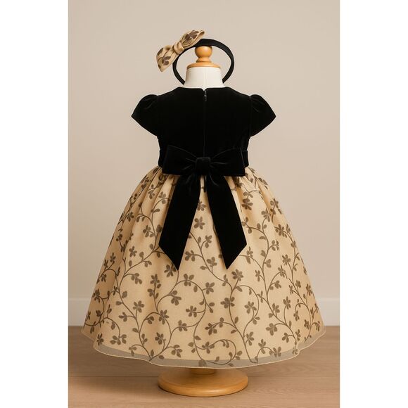 Biscotti Girls Velvet Top Floral Tulle Party Dress with Headband Size 2T - Picture 2 of 10